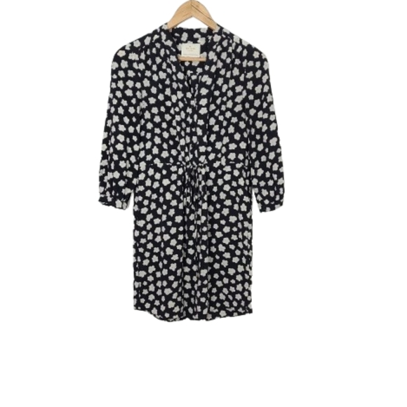 KATE SPADE Mini Faye 100% Silk Floral Print Shirt Dress Women's Size XXS - Picture 4 of 15
